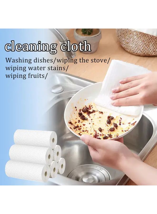 لفائف مناشف مطبخ بيضاء قابلة لإعادة الاستخدام 100 قطعة أقمشة تنظيف متعددة الأغراض مقاومة للالتصاق تمتص الزيت - Image 4